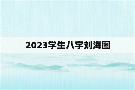 2023学生八字刘海图